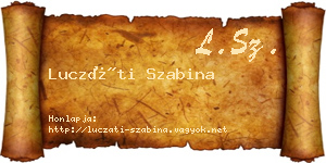 Luczáti Szabina névjegykártya